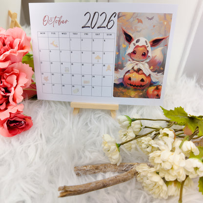 Pokemon Eevee Evolution Desk Calendar