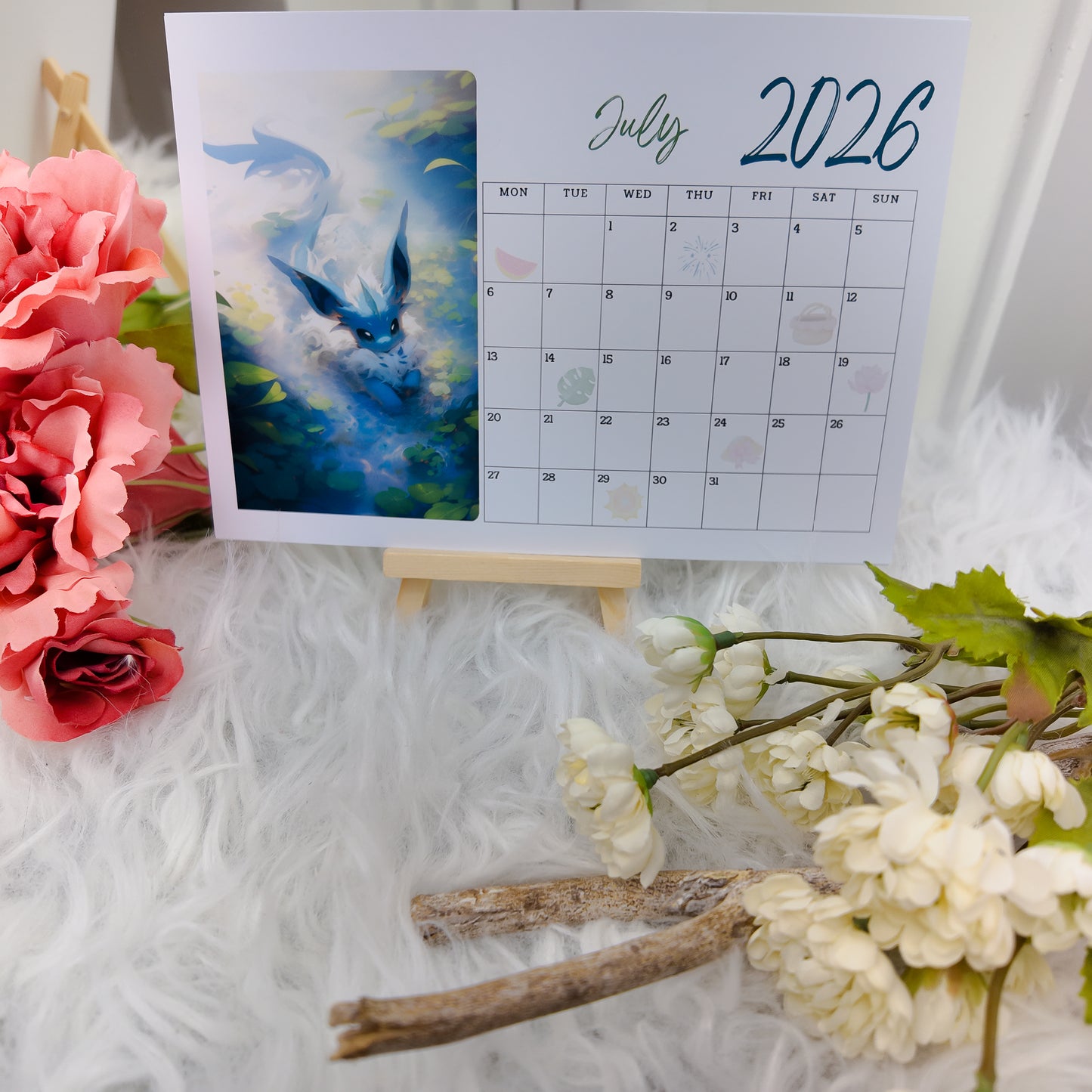 Pokemon Eevee Evolution Desk Calendar