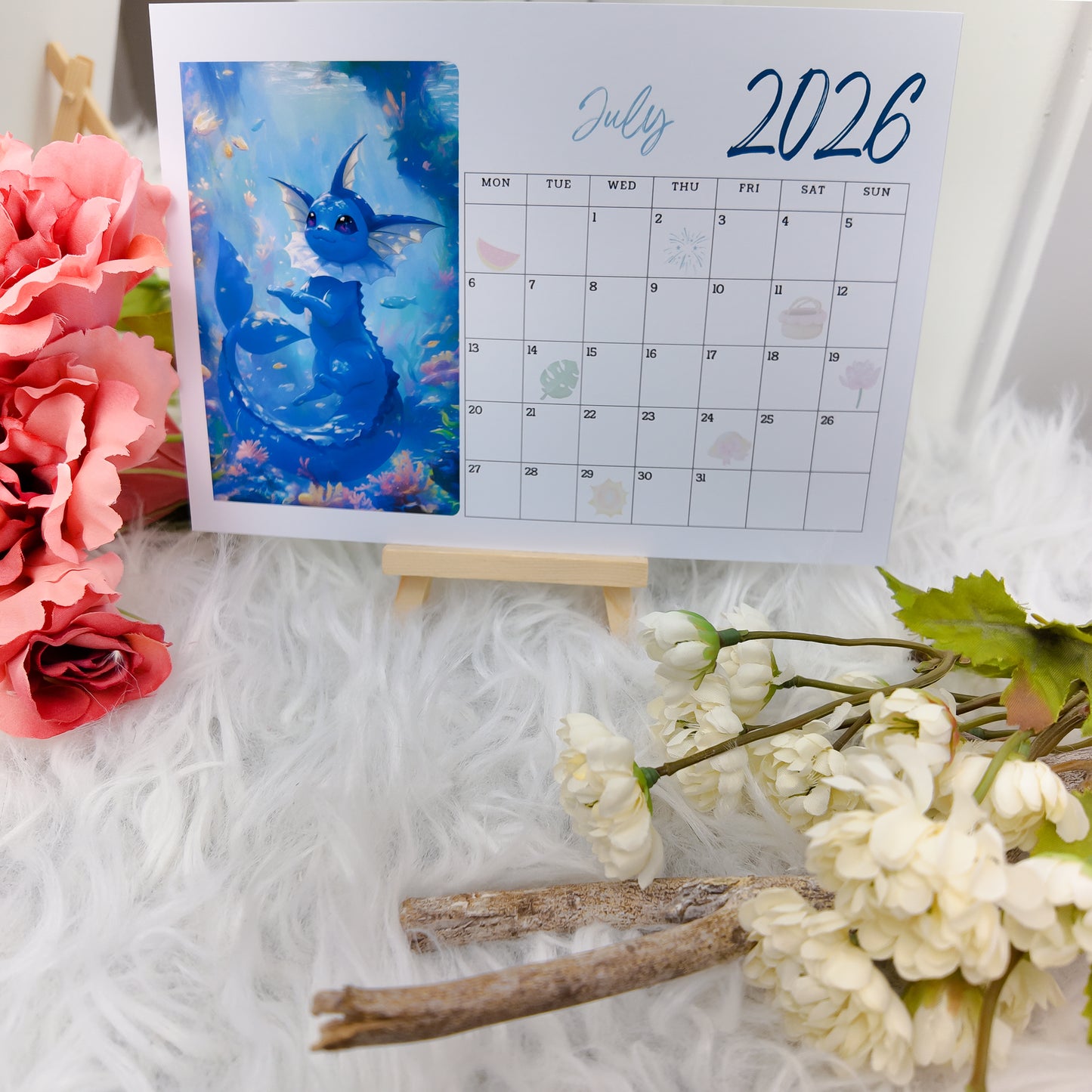 Pokemon Eevee Evolution Desk Calendar
