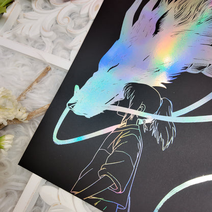 Chihiro & Haku Spirited Away Foil Print