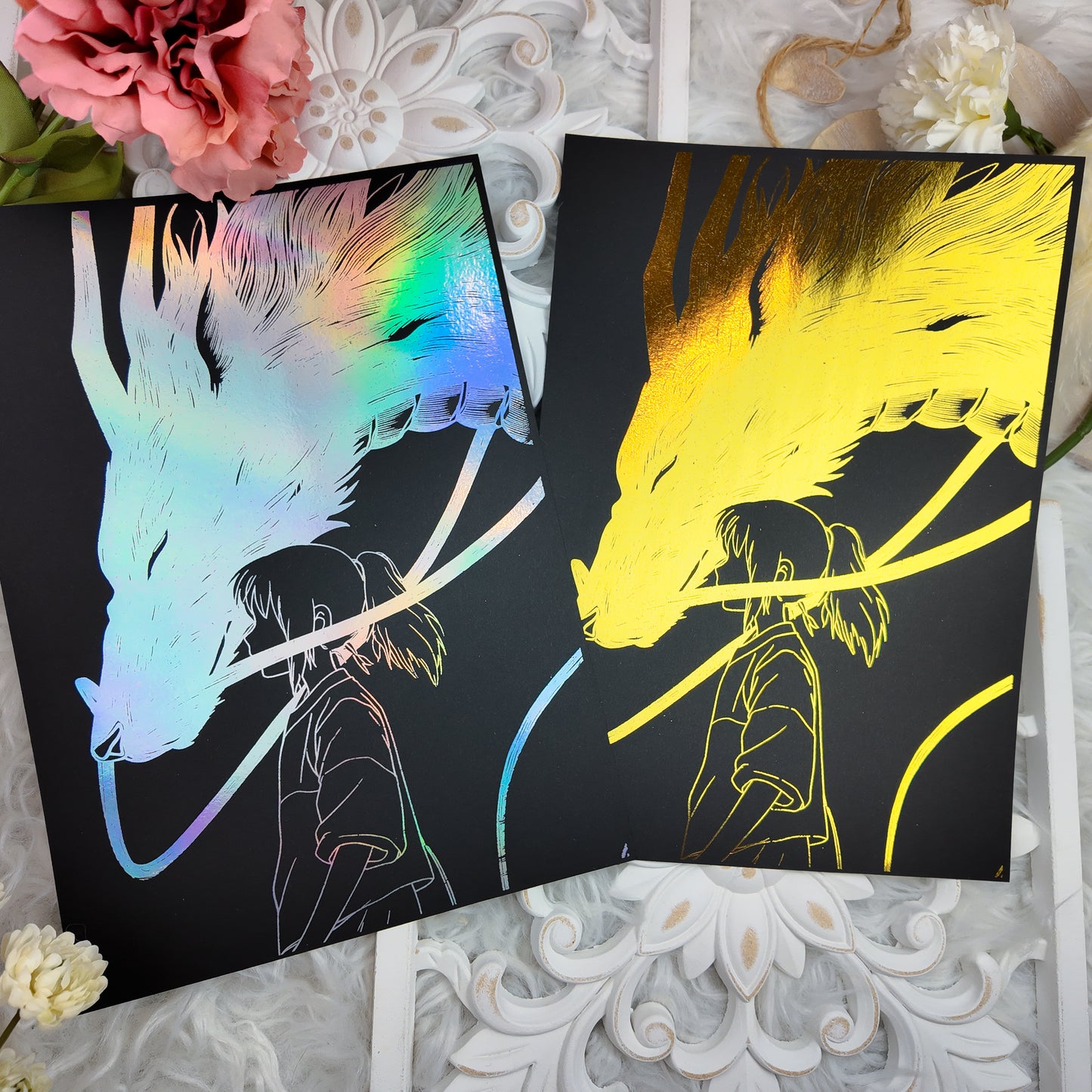 Chihiro & Haku Spirited Away Foil Print