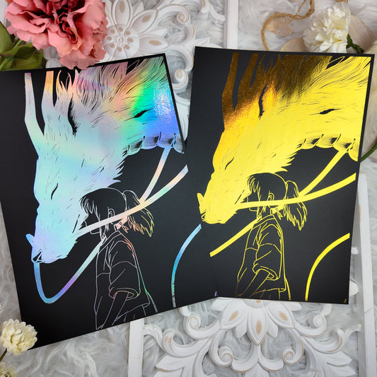 Chihiro & Haku Spirited Away Foil Print