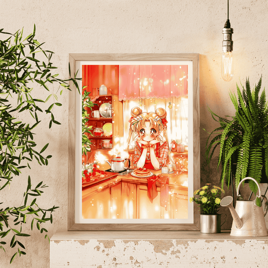 Usagi makes strawberry pancakes Poster