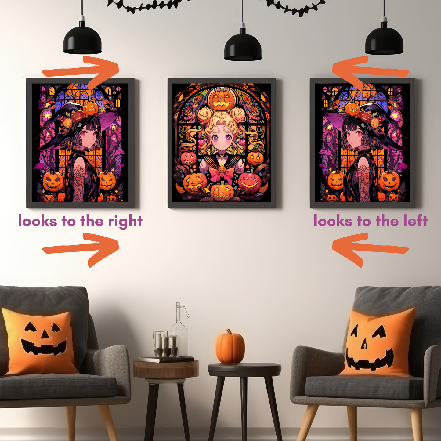 Pluto Stained Glass Halloween Poster
