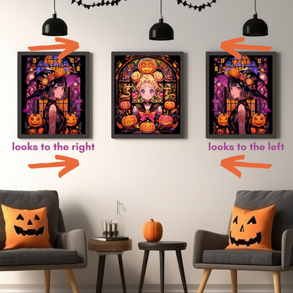 Pluto Stained Glass Halloween Poster